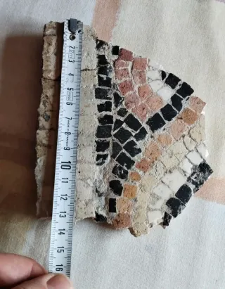 Mosaico Romano Antiguo Siglo I a.C.Dos piezas.