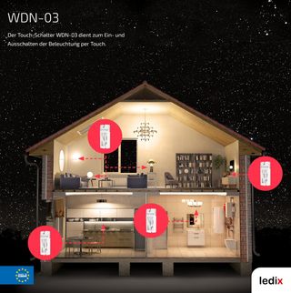 LEDIX Touch Interruptor, 1 Pieza, WDN de 03