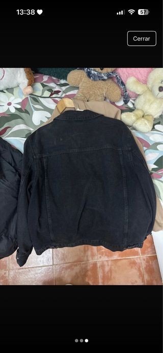 Chaqueta vaquera negra Bershka Talla L