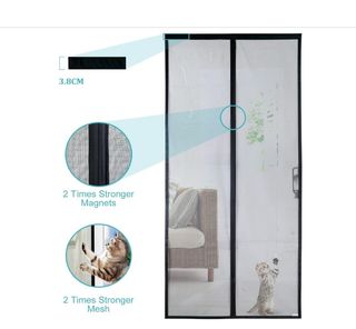 PUERTA MAGNÉTICA ANTIMOSQUITOS NEGRA 70X210cm
