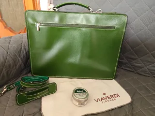 Borsa lavoro vera pelle Via Verdi verde