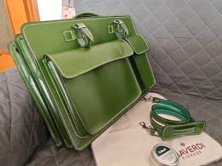Borsa lavoro vera pelle Via Verdi verde