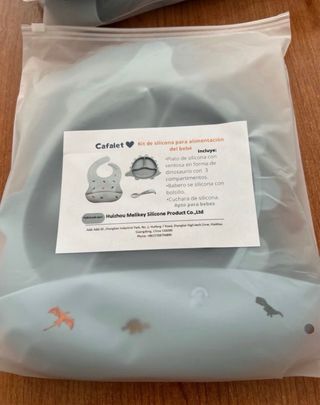 Kit Vajilla Silicona Bebé Dinosaurio