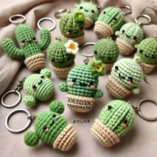 Llaveros Crochet Abeja y Girasol