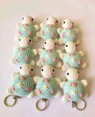 Llaveros Crochet Abeja y Girasol