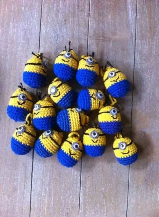 Llaveros Crochet Abeja y Girasol