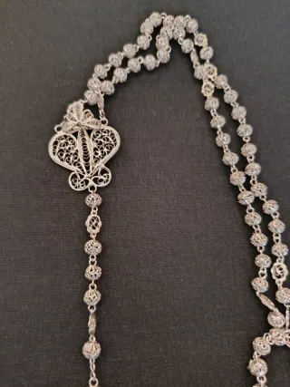 Rosario antiguo detalles filigrana