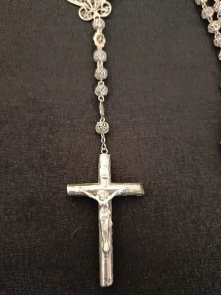 Rosario antiguo detalles filigrana