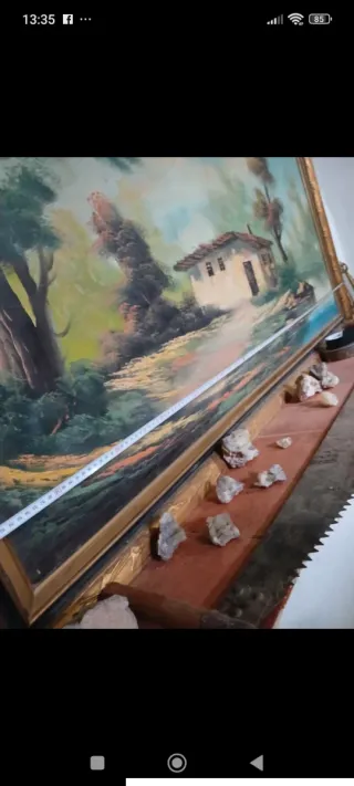 Cuadro grande vintage casa campo