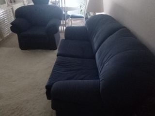 Sofá Cama + 2 Poltronas Azul