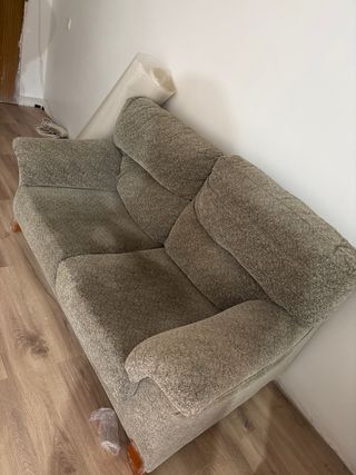 Sofá biplaza gris de tela