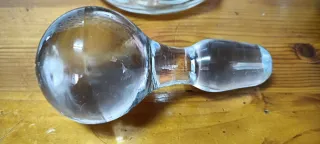 Juego de 2 piezas de cristal antiguas