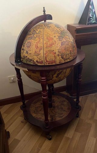 Mapamundi Botellero Bar Madera