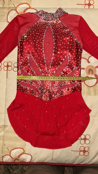 Maillot patinaje artístico rojo