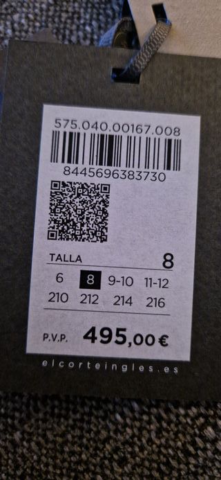 Traje de comunión niño gris y azul