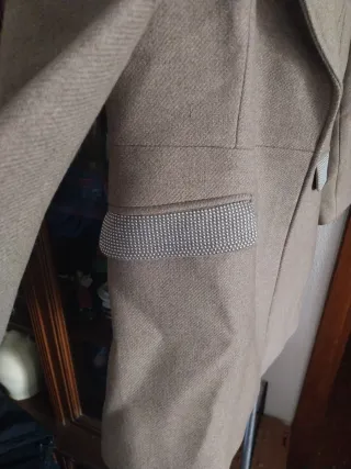 Abrigo Morgan Mujer Talla 42 Marrón/Plata