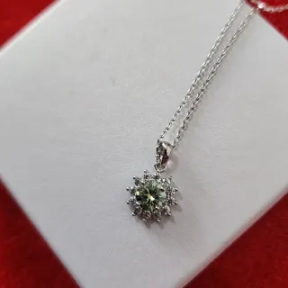 Colgante Plata Moissanita Flor