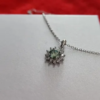 Colgante Plata Moissanita Flor