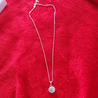 Colgante Plata Moissanita Flor