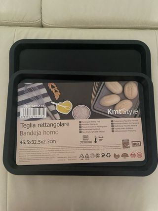 2 Bandejas Horno Rectangulares 46.5x32.5x2.3cm