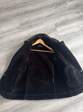 Chaqueta Biker pelo Stradivarius Negra Talla XS