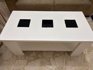 Mesa de centro elevable blanca y negra