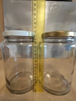 Hermoso par Tarros de Cristal  booca ancha.