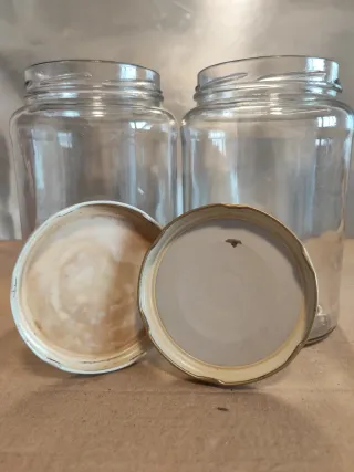 Hermoso par Tarros de Cristal  booca ancha.