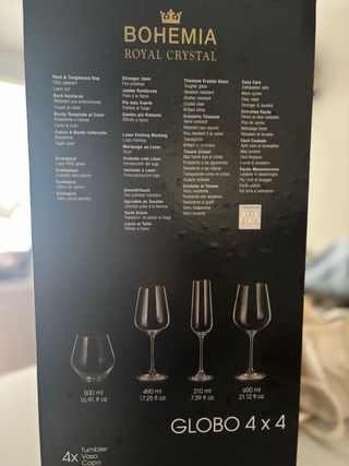 Set Copas Bohemia Globo Cristal