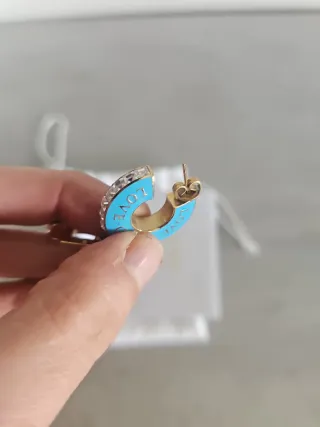 Pendientes Guess Love Azul y Dorado