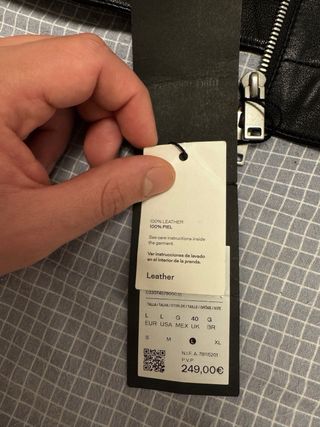 Chaqueta Cuero Massimo Dutti Negra