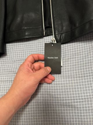 Chaqueta Cuero Massimo Dutti Negra