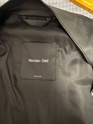 Chaqueta Cuero Massimo Dutti Negra