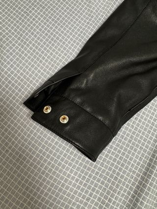 Chaqueta Cuero Massimo Dutti Negra