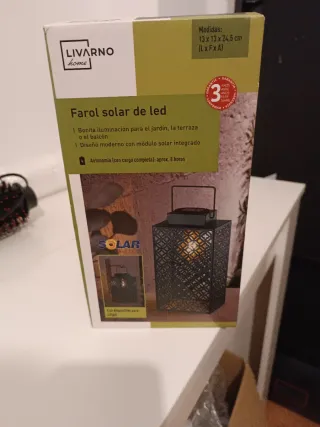 Farol Solar LED Livarno Home Negro