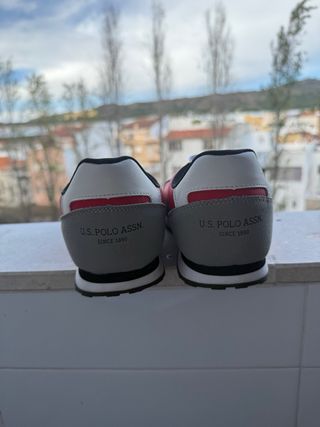 Zapatillas Polo Ralph Lauren rojas y grises