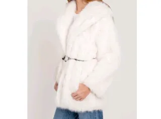 Abrigo pelo rosa mujer