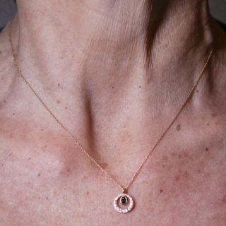 Collar Oro Rosa Zafiro y Diamantes