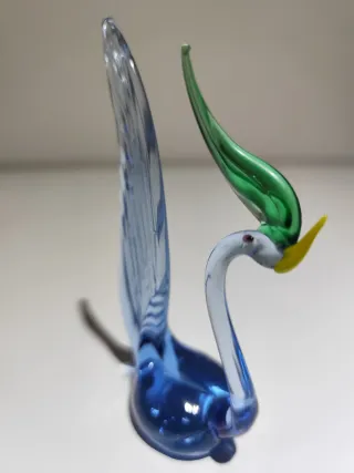 Figura Cisne Cristal Cristal Murano Azul y Verde