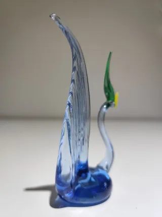 Figura Cisne Cristal Cristal Murano Azul y Verde