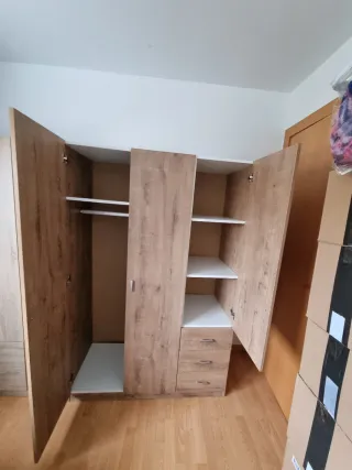 Armario 1.20 color roble entrega desmontado.