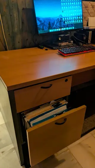 Mesa escritorio 180x80cm con cajones y archivador