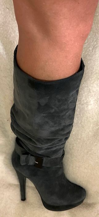 Stivali Tosca Blu camoscio blue-grigio tacco alto