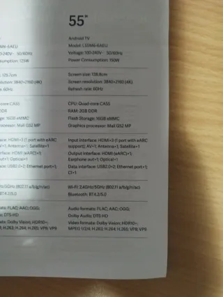 Televisión Xiaomi 55"