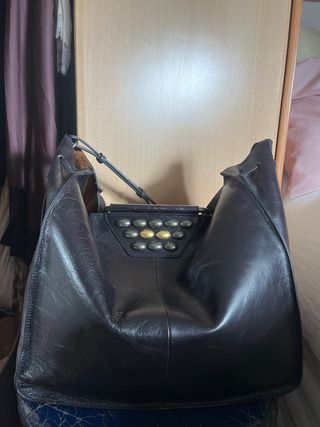 Bolso Piel Zara Detalles Dorados