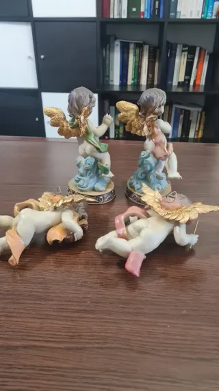 Ángeles Músicos dos de pared y dos pedestal