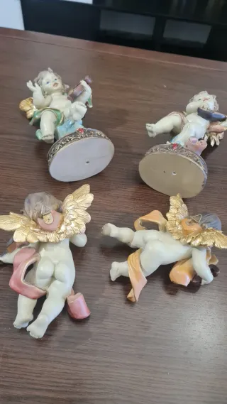 Ángeles Músicos dos de pared y dos pedestal