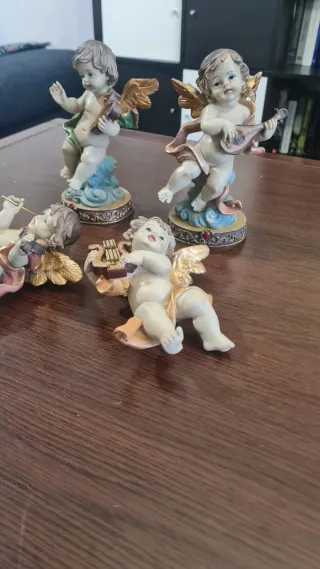 Ángeles Músicos dos de pared y dos pedestal