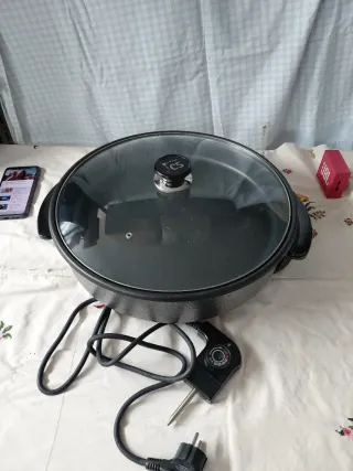 Paellera Eléctrica con Tapa de Cristal