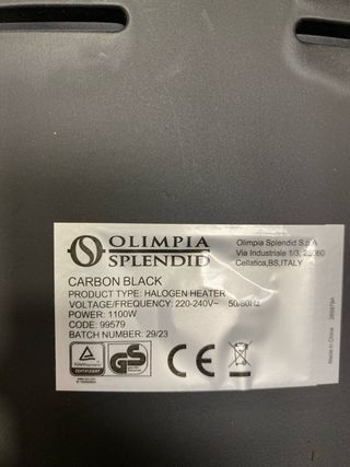 Aquecedor Olimpia Splendid Carbon Black